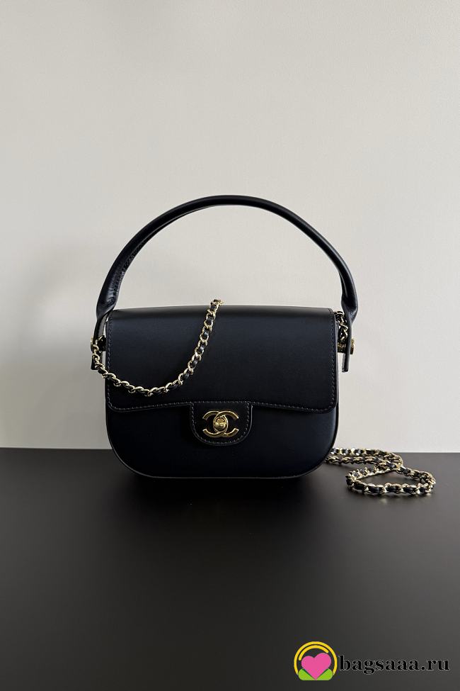 Bagsaaa Chanel Mini Flap Bag with Top Handle AS6424 Black - 19.5cm - 1