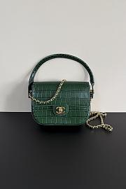 Bagsaaa Chanel Mini Flap Bag with Top Handle AS6424  Crocodile Embossed - 19.5cm - 1