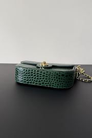 Bagsaaa Chanel Mini Flap Bag with Top Handle AS6424  Crocodile Embossed - 19.5cm - 3