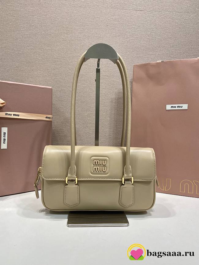 Bagsaaa Miu Miu Arcadie leather bag 5BD282 beige - 24cm - 1