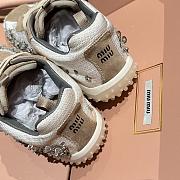Bagsaaa Miu Miu Bubble embroidered technical fabric and suede sneakers - 4