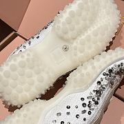 Bagsaaa Miu Miu Bubble embroidered technical fabric and suede sneakers - 3