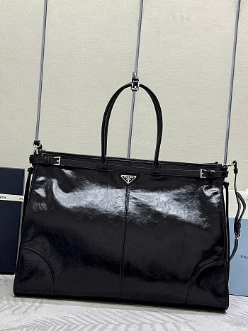 Bagsaaa Prada Bonnie leather tote bag 2VG128 black - 50cm
