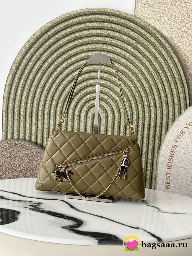 Bagsaaa Chanel Small Hobo Bag AS6411 Dark Khaki Lambskin - 29cm - 1
