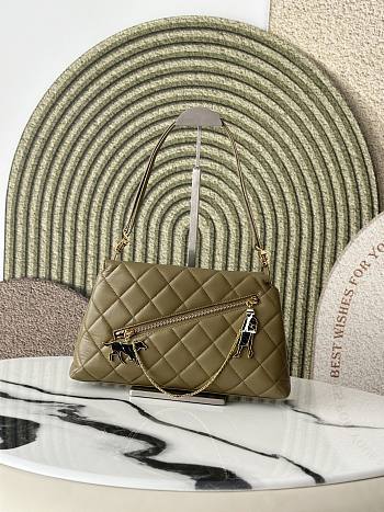 Bagsaaa Chanel Small Hobo Bag AS6411 Dark Khaki Lambskin - 29cm