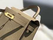 Bagsaaa Hermes Mini Kelly 20 bag beige grey & gold - 4