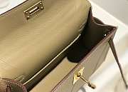 Bagsaaa Hermes Mini Kelly 20 bag beige grey & gold - 2