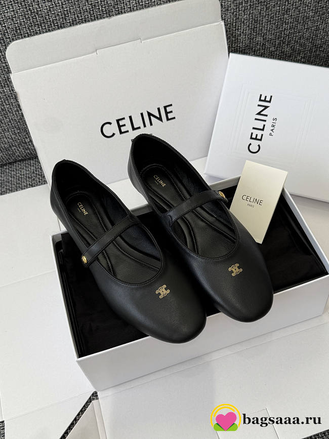 Bagsaaa Celine Ballet Ballerina In Lambskin Black - 1