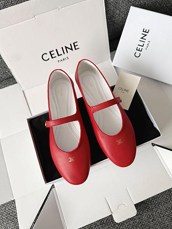 Bagsaaa Celine Ballet Ballerina In Lambskin Red