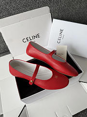 Bagsaaa Celine Ballet Ballerina In Lambskin Red - 3