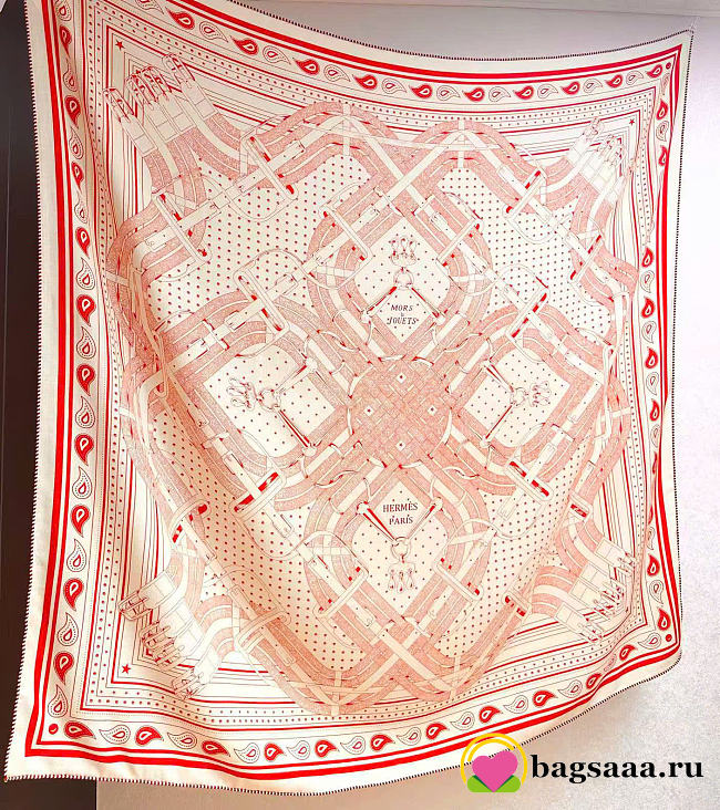 Bagsaaa Hermes Mors a Jouets Bandana shawl orange 140cm - 1