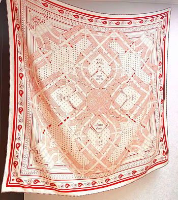 Bagsaaa Hermes Mors a Jouets Bandana shawl orange 140cm