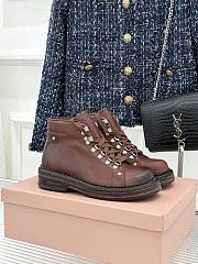 Bagsaaa Miu Miu Leather booties brown - 1