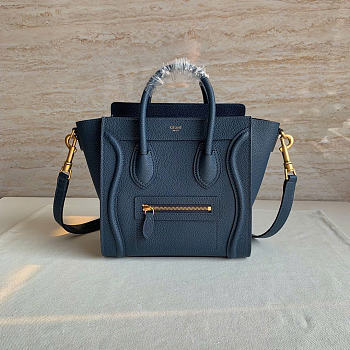 Bagsaaa Celine Navy Micro Luggage Bag Top Handle Bag - 20cm