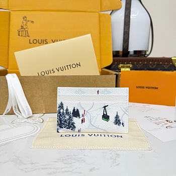 Bagsaaa LV M14864 Double Card Holder Ski White - 11 x 7 x 1.5 cm
