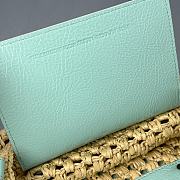 Bagsaaa Balenciaga Le City Basket Small in natural beige raffia & light green - 28cm - 4