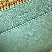 Bagsaaa Balenciaga Le City Basket Small in natural beige raffia & light green - 28cm - 2