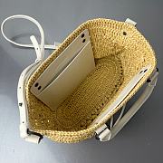 Bagsaaa Balenciaga Le City Basket Small in natural beige raffia & white - 28cm - 3