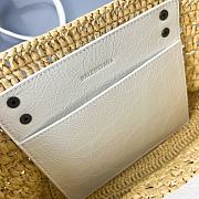 Bagsaaa Balenciaga Le City Basket Small in natural beige raffia & white - 28cm - 2