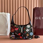 Bagsaaa Gucci Jackie 1961 medium shoulder bag 863136 black and multicolor - 31.5cm - 1
