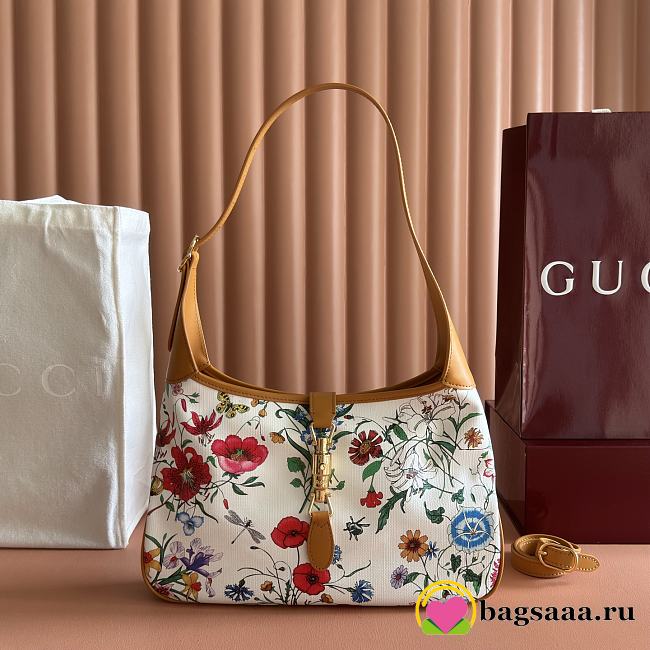 Bagsaaa Gucci Jackie 1961 medium shoulder bag 863136 brown and multicolor - 31.5cm - 1