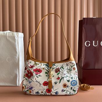 Bagsaaa Gucci Jackie 1961 medium shoulder bag 863136 brown and multicolor - 31.5cm