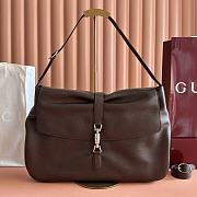 Bagsaaa Gucci Jackie Flap large crossbody bag dark brown A005ZI - 43cm - 1