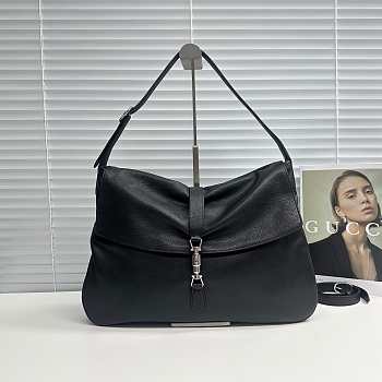 Bagsaaa Gucci Jackie Flap large crossbody bag black A005ZI - 43cm