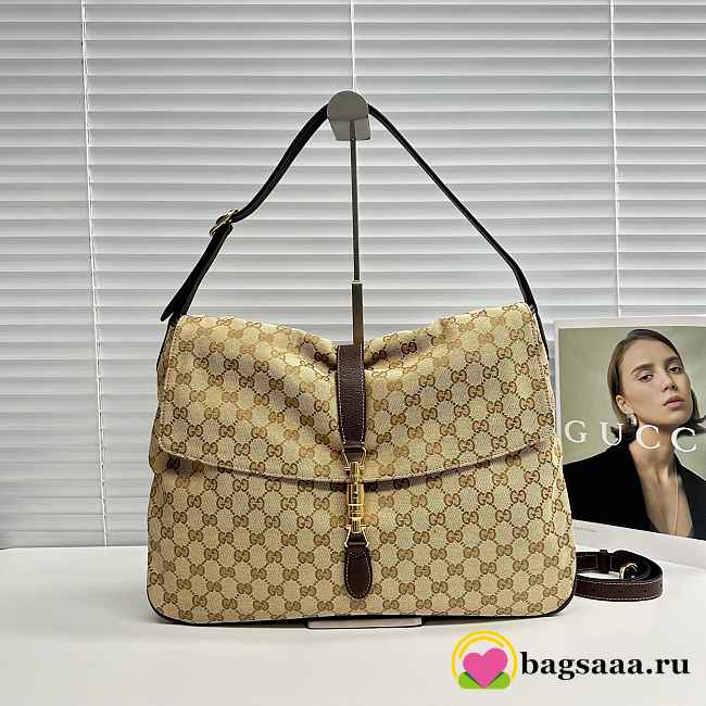 Bagsaaa Gucci Jackie Flap large crossbody bag beige A005ZI - 43cm - 1
