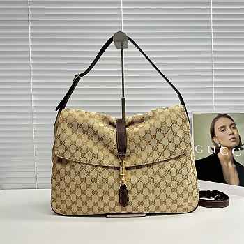 Bagsaaa Gucci Jackie Flap large crossbody bag beige A005ZI - 43cm