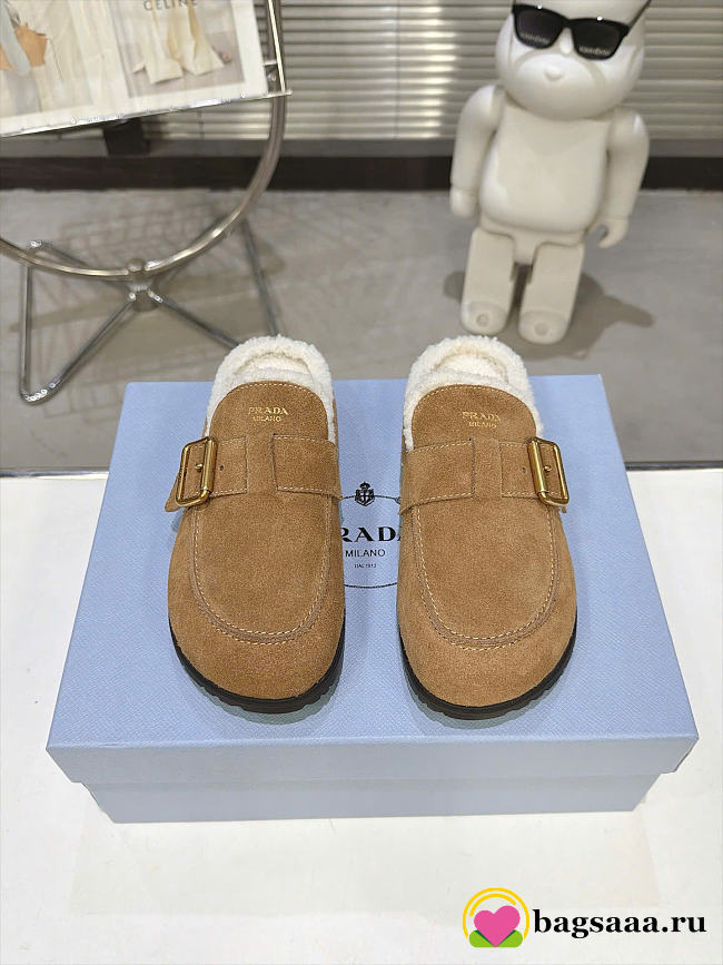 Bagsaaa Prada Suede mules light brown - 1