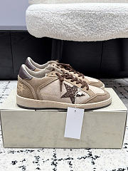 Bagsaaa Golden Goose Ball Star suede sneakers in beige and brown - 1