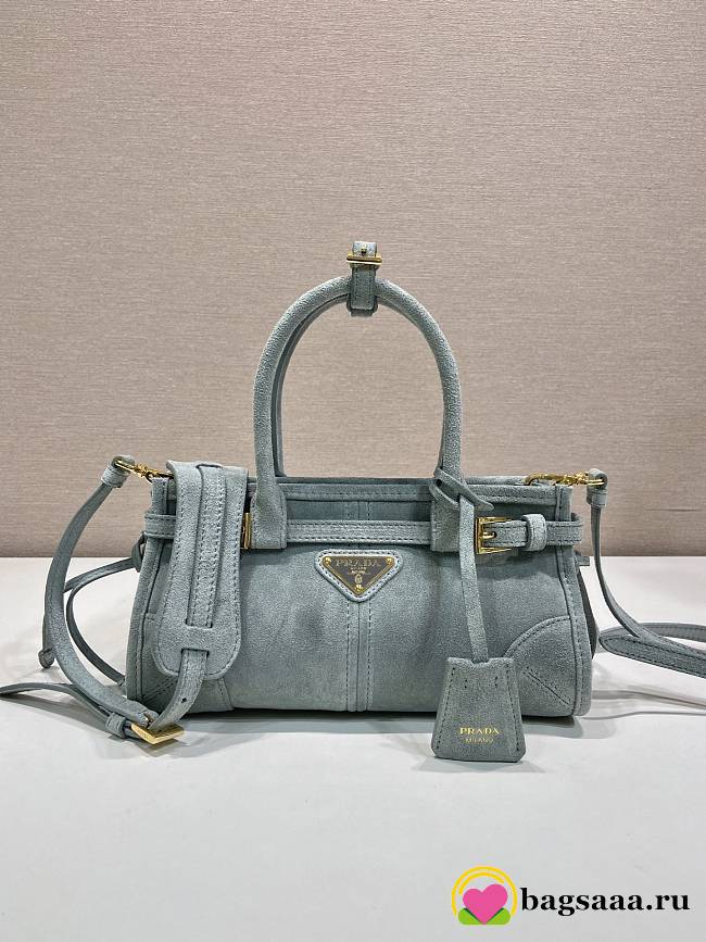 Bagsaaa Prada Bonnie suede mini handbag 1BA486 Opaline - 23.5 cm - 1