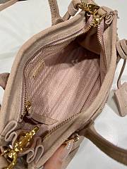 Bagsaaa Prada Bonnie suede mini handbag 1BA486 Water Lily - 23.5 cm - 3