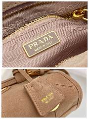 Bagsaaa Prada Bonnie suede mini handbag 1BA486 Water Lily - 23.5 cm - 2
