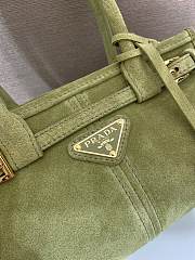 Bagsaaa Prada Bonnie suede mini handbag 1BA486 Agave green - 23.5 cm - 2