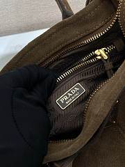 Bagsaaa Prada Bonnie suede mini handbag 1BA486 Cocoa Brown - 23.5 cm - 4