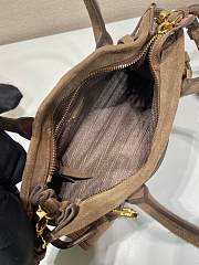 Bagsaaa Prada Bonnie suede mini handbag 1BA486 Cocoa Brown - 23.5 cm - 2