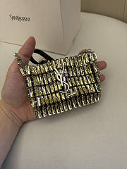 Bagsaaa YSL Micro EVENING bag in crystals 788380 green - 11.5cm - 1