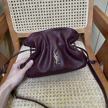 Bagsaaa YSL JAMIE shoulder pouch in lambskin 862712 Rouge Cabernet - 26cm