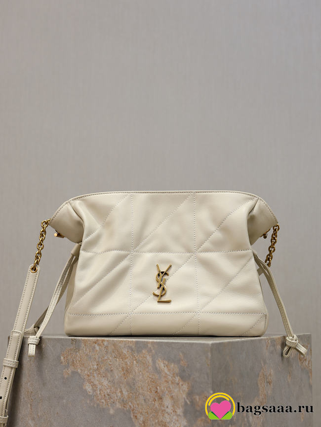 Bagsaaa YSL JAMIE shoulder pouch in lambskin 862712 white - 26cm - 1