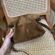 Bagsaaa YSL JAMIE shoulder pouch in suede 862712 brown - 26cm - 1