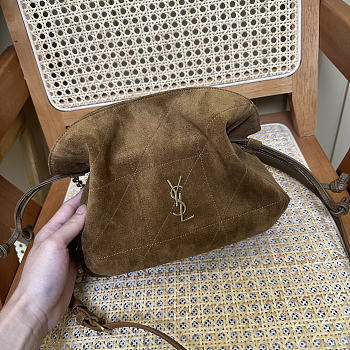 Bagsaaa YSL JAMIE shoulder pouch in suede 862712 brown - 26cm