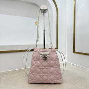 Bagsaaa Dior Adiorable Mini Bucket Bag Two-Tone Soupir Pink and Latte Cannage Lambskin - 22 cm - 1