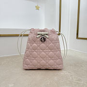 Bagsaaa Dior Adiorable Mini Bucket Bag Two-Tone Soupir Pink and Latte Cannage Lambskin - 22 cm - 2