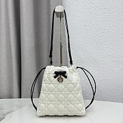 Bagsaaa Dior Adiorable Mini Bucket Bag Two-Tone Latte and Black Cannage Lambskin - 22 cm - 1