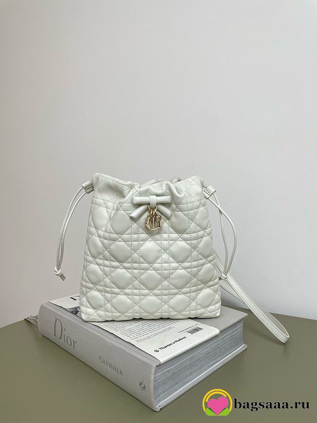 Bagsaaa Dior Adiorable Mini Bucket Bag Latte Cannage Lambskin - 22cm - 1