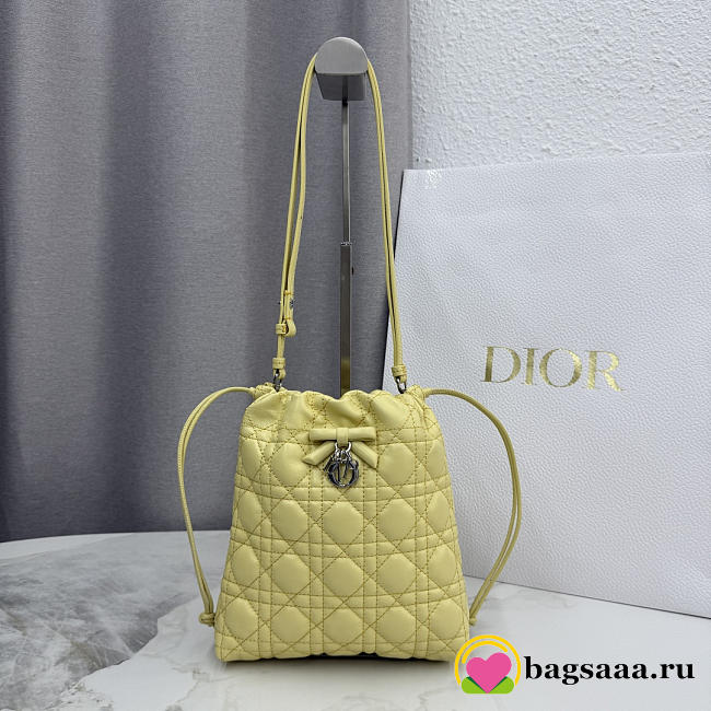 Bagsaaa Dior Adiorable Mini Bucket Bag Mimosa Cannage Lambskin - 22cm - 1