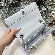 Bagsaaa Dior Mini Bag with Chain Ice Blue Macrocannage Lambskin - 19cm - 4