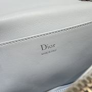 Bagsaaa Dior Mini Bag with Chain Ice Blue Macrocannage Lambskin - 19cm - 3